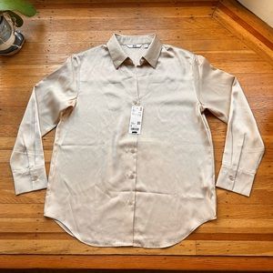 Uniqlo Satin Long Sleeve Blouse